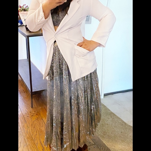 MSGM Pleated Sequin Midi Skirt - Picture 11 of 11